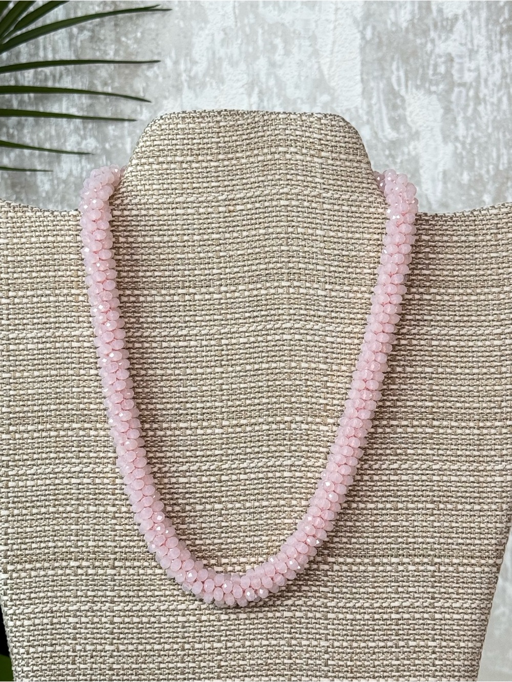 Crystal Avenue Light Pink Beaded Necklace NWT